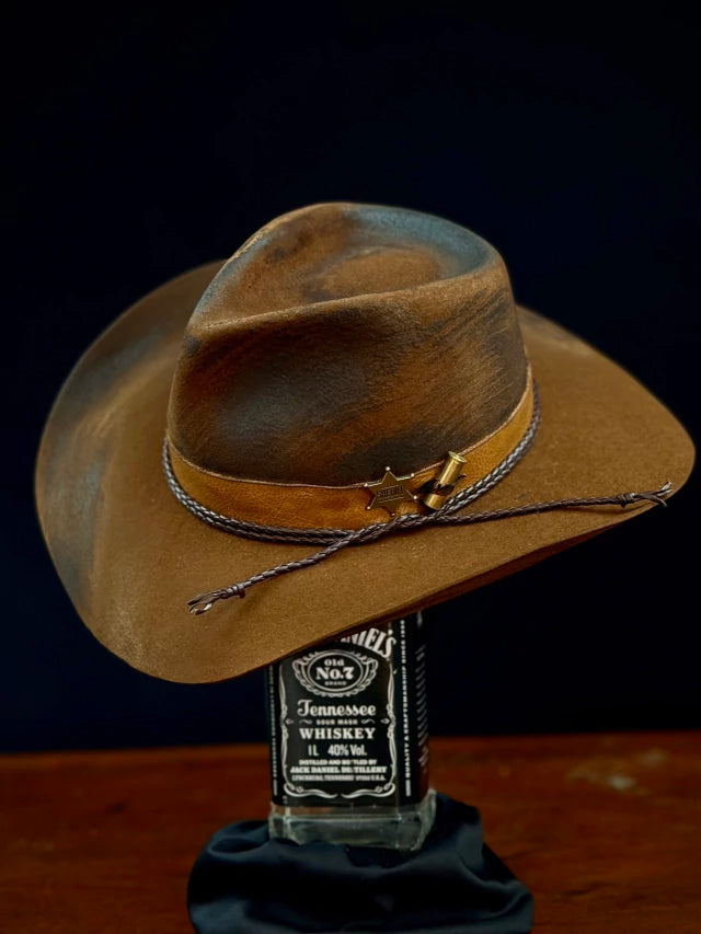Sheriff of the West cowboy hat - top crown detail