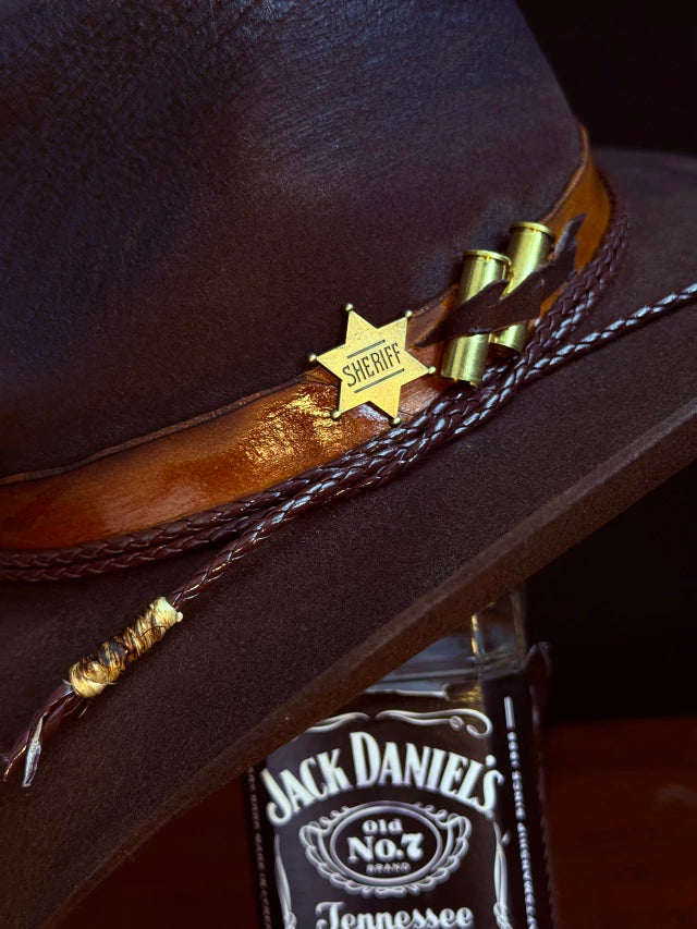 Golden Star cowboy hat - golden star concho detail